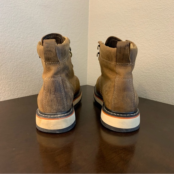BONANZA Work Boot Crazy Brown Round Toe 6\